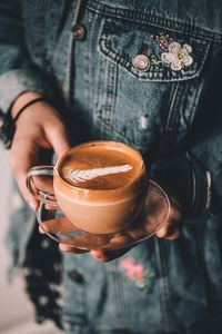 Midsection of coffee cup