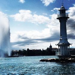 Lighthouse in sea
