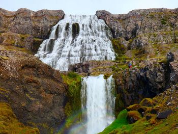 Scenic view of waterfall