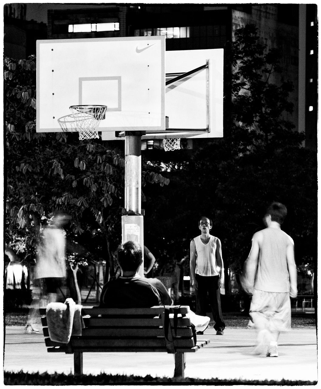 bench, lifestyles, men, leisure activity, person, sitting, full length, auto post production filter, rear view, park bench, casual clothing, group of people, relaxation, togetherness, city life, casual, outdoors, restaurant, day