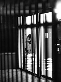 Interior of illuminated building