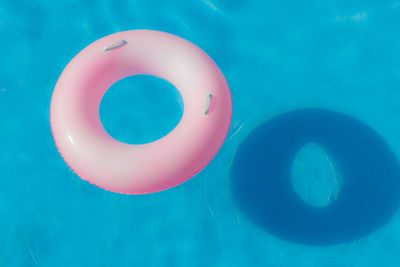 Close-up of inflatable ring in swimming pool