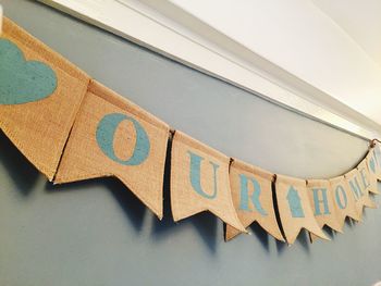 Decorations with text on wall