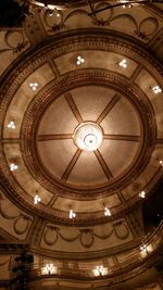 Low angle view of chandelier