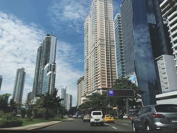 Traffic on road in city