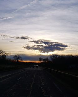 Road against sky during sunset