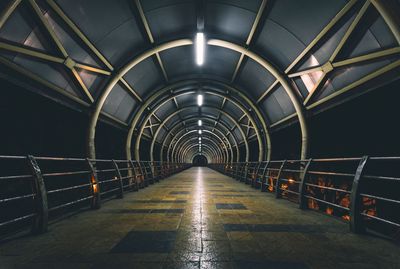 Illuminated covered subway