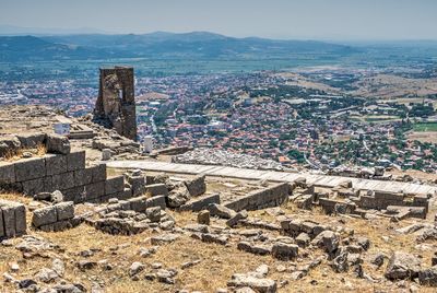 High angle view of buildings in city