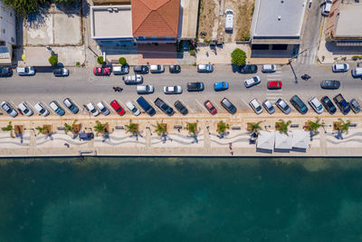 High angle view of swimming pool