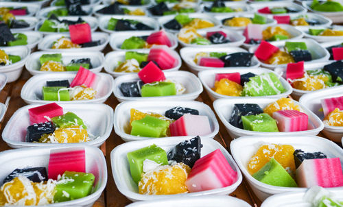 Full frame shot of chopped vegetables for sale