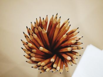 High angle view of pencil on table