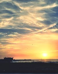 Scenic view of sea during sunset