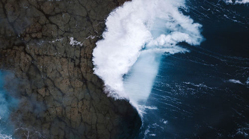 High angle view of sea waves