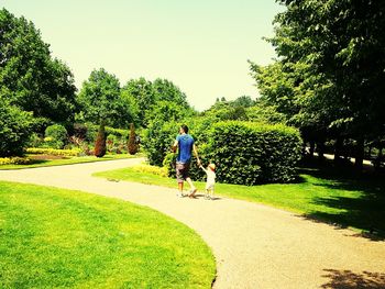 People in park against sky