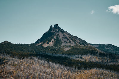 Scenic view of mountains against clear sky