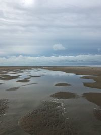 Scenic view of beach against sky