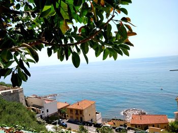 High angle view of sea against sky