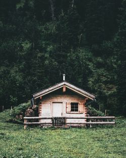 View of built structure in forest