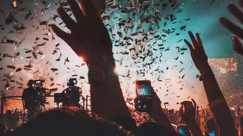 Group of people at music concert