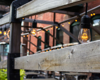 Close-up of illuminated light bulb