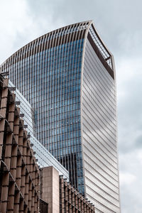 Low angle view of modern building against sky