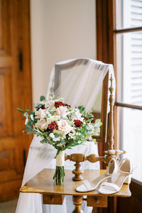 Close-up of vase on table