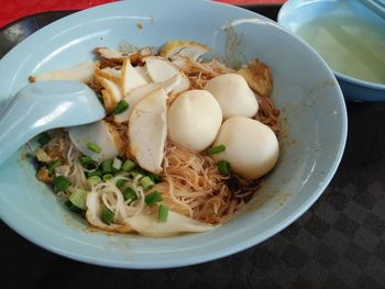 Close-up of served food in plate