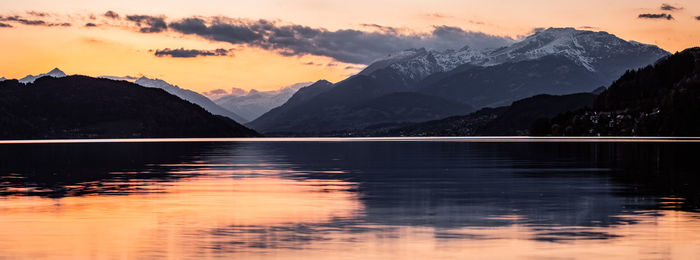 Sunset, millstatter see, mountains