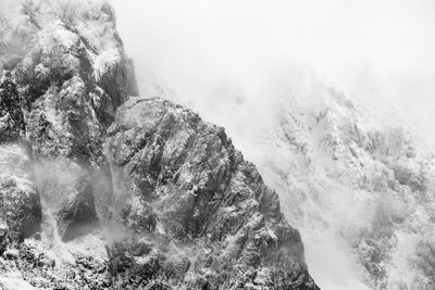 Scenic view of mountains during winter