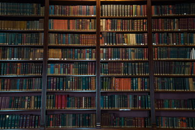 Full frame shot of bookshelves