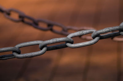 Close-up of interlinked chain