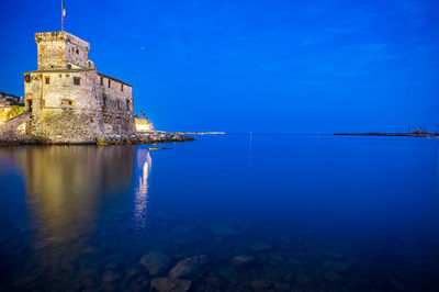 The castle on the sea, built in the xvi century, in the village of rapallo on the italian riviera