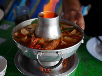 Close-up of hand holding food