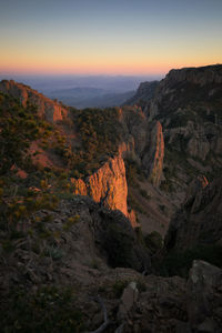 High angle view of rock formations