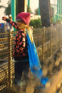 Girl standing outdoors