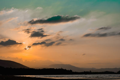 Scenic view of sunset over sea