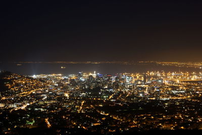 Illuminated cityscape at night