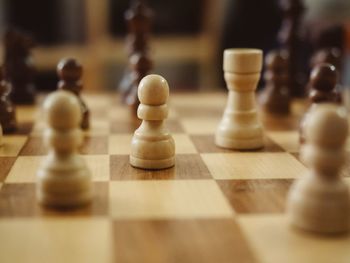 Close-up of chess pieces