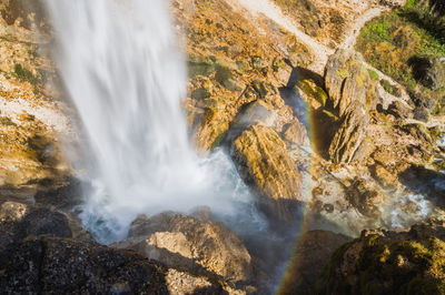 Scenic view of waterfall