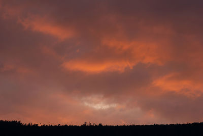 Low angle view of silhouette landscape against sky during sunset