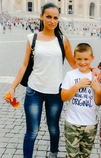Portrait of a smiling friends standing outdoors