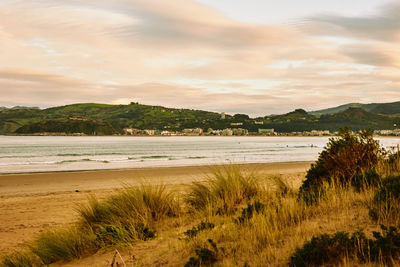 Scenic view of beach against sky