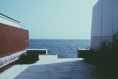 View of built structure against blue sky