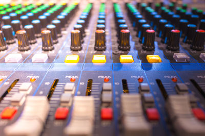 Close-up of sound mixer