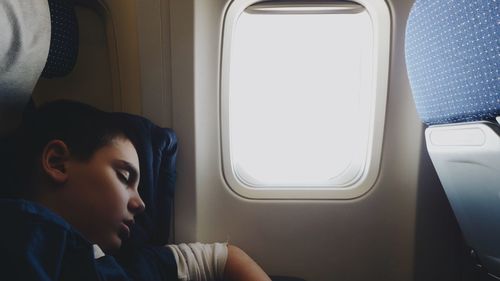 Child sleeping in the airplane