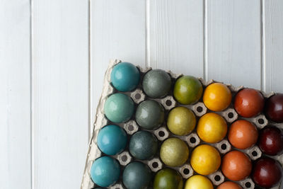 High angle view of fruits on floor
