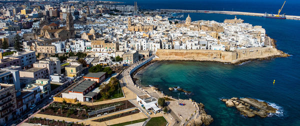 High angle view of buildings in city