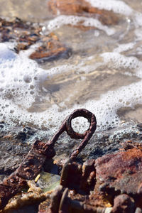 Close-up of rusty chain