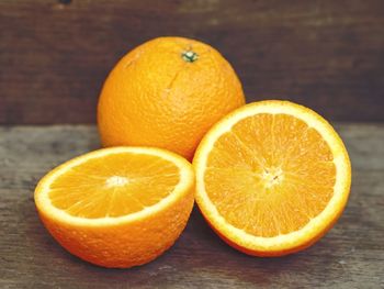 Close-up of orange on table