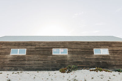 Low angle view of building against clear sky